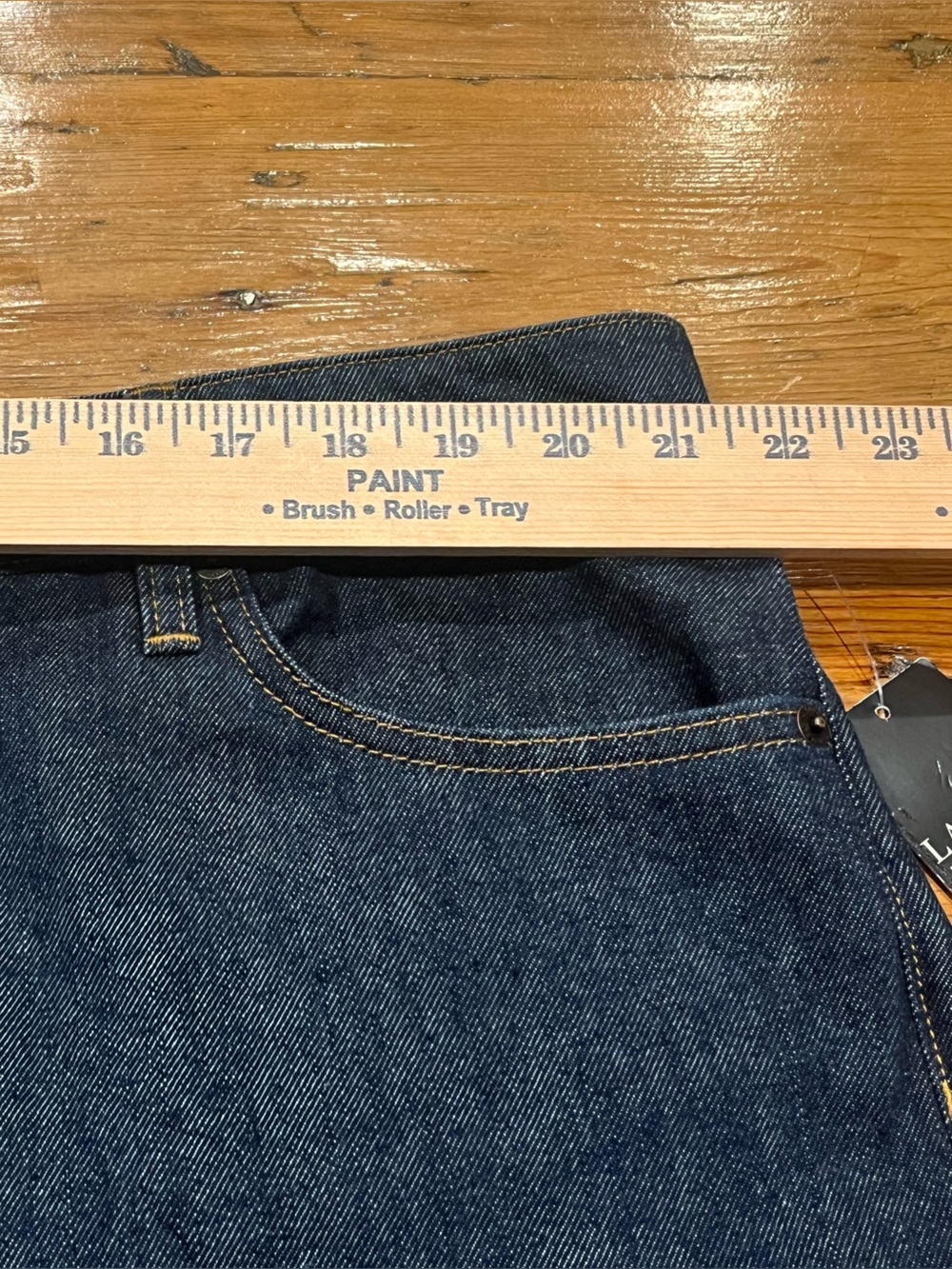 Lauren Ralph Lauren- High Rise Dark Blue Wide-Leg Button Fly Jeans • 18W • NWT - Picture 7 of 10